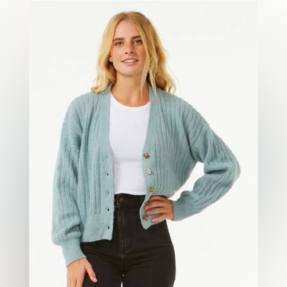 Rip Curl Afterglow Blue Knit Cardigan - Picture 4 of 7